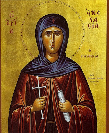 Orthodox byzantine icon of Saint Anastasia Patrician of Alexandria ...