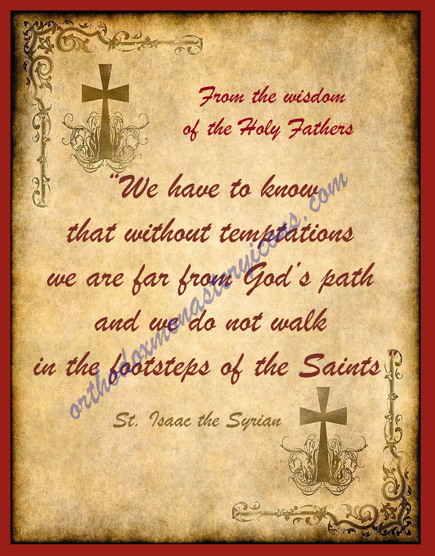 Plaque with the wisdom of Holy Fathers (St. Isaac the Syrian)