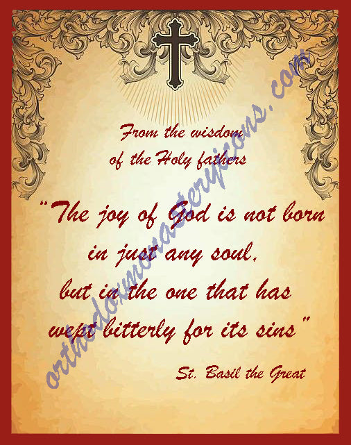 Plaque with the wisdom of Holy Fathers (St. Basil the Great)