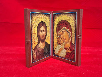 Wooden diptych with icons (VE-192B)
