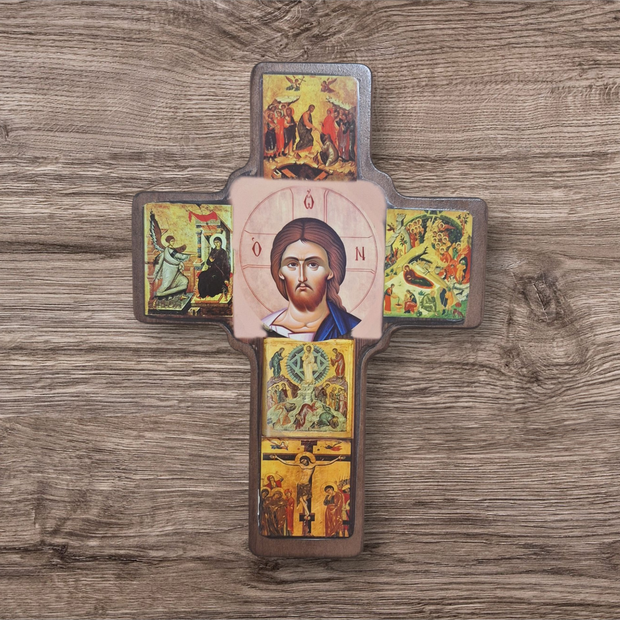 Hanging Cross with icons (3)