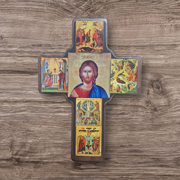Hanging Cross with icons (5)