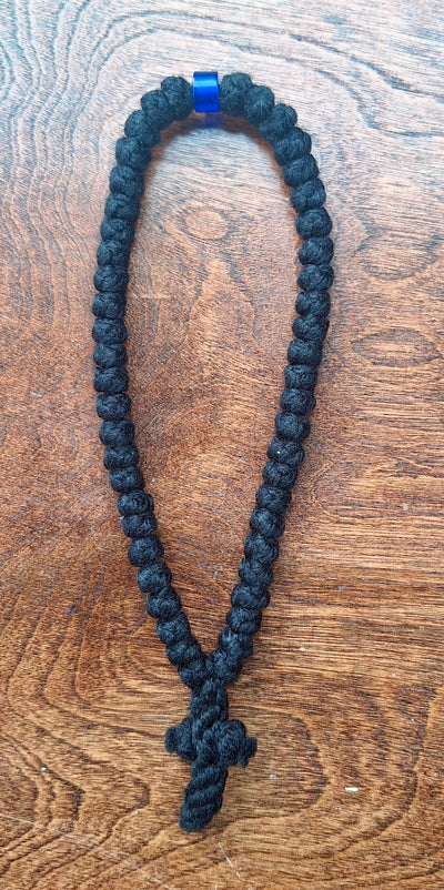 50 Knots Prayer Rope with Blue Bead (12-50GRBLUE)