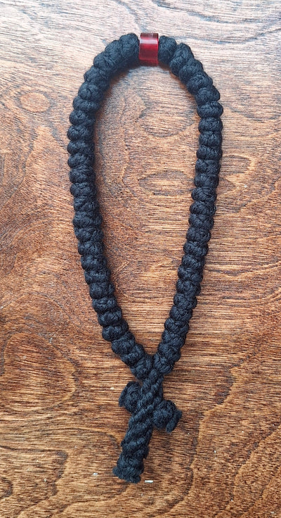 50 Knots Prayer Rope with Red Bead (12-50GRRED)