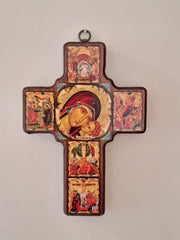 Hanging Cross with Theotokos and icons (432TH)