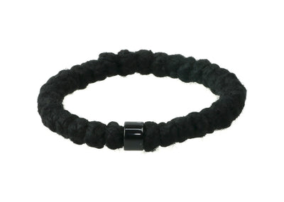 33 knots Wrist Prayer Rope with wool thread  and black bead