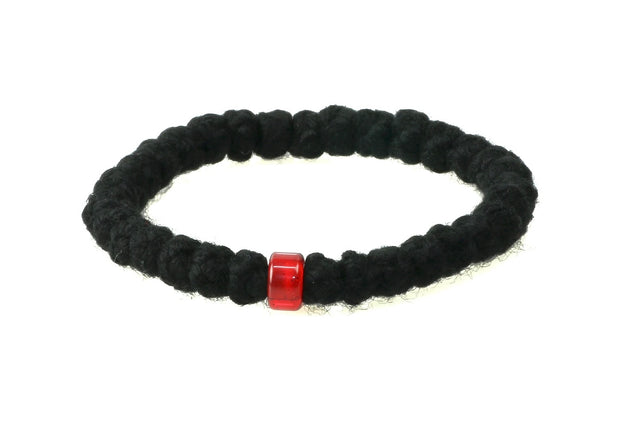 33 knots Wrist Prayer Rope with wool thread and red bead