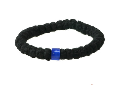 33 knots Wrist Prayer Rope with wool thread  and blue bead