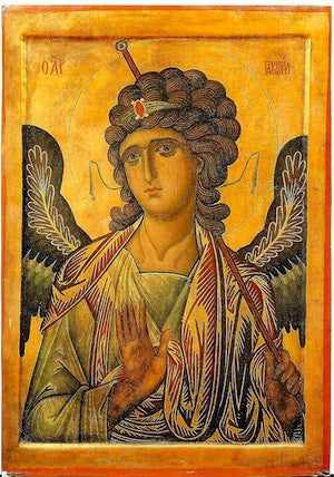 Orthodox byzantine icon of Archangel Gabriel (9 ...