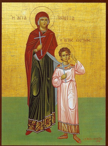 今ならほぼ即納！ Greek Julitta and Cyrikus Saint of icon orthodox 絵画