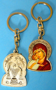Metal Key Chain with Theotokos