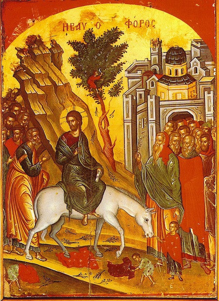 Greek orthodox icon of the Entry of Christ to Jerusalem icon (Palm ...