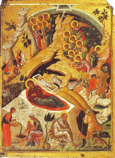 Greek orthodox icon of Nativity of Lord Christ (4 ...