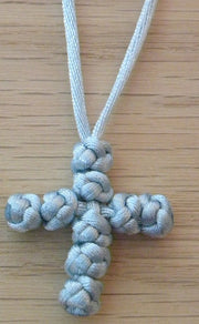 Neck Cross with knots (satin cord)