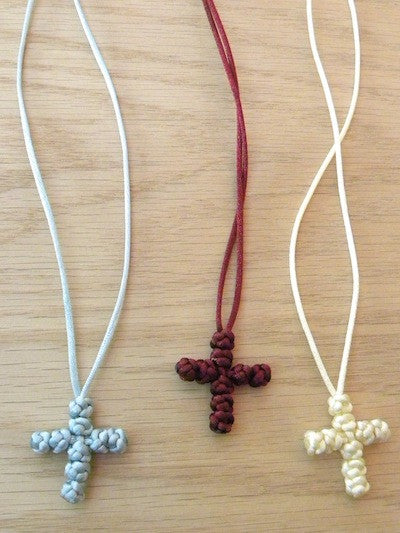 Neck Cross with knots (satin cord)