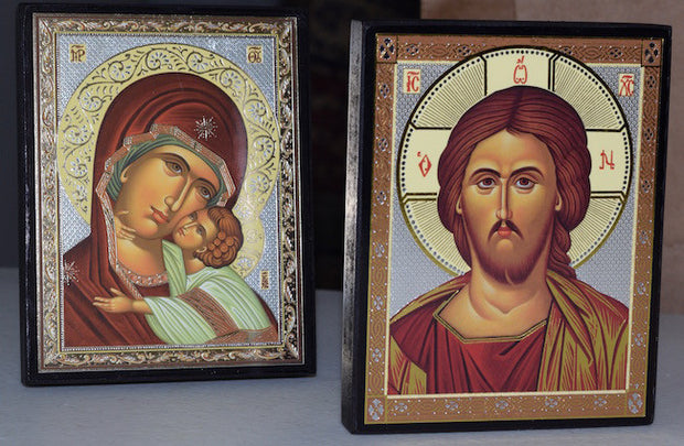 Jesus Christ and Most Holy Theotokos Pair Icons(P13)