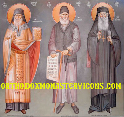 Ss. Porphyrios, Paisios and Iakovos icon
