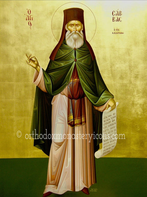 Orthodox icon of Saint Savvas, Sabbas of Kalymnos ...