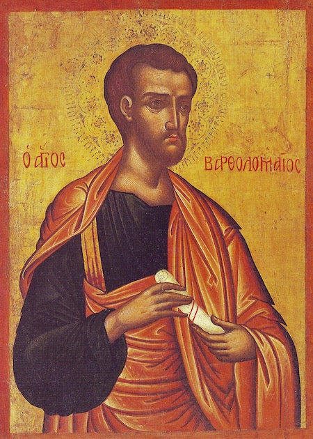 Orthodox, byzantine icon of Saint Bartholomew or Nathaniel the Apostle ...