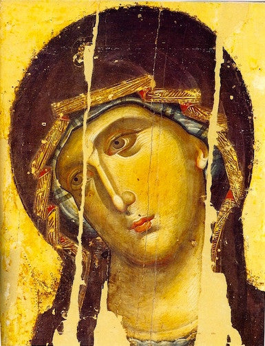 Theotokos of Chilandari Monastery icon (detail)