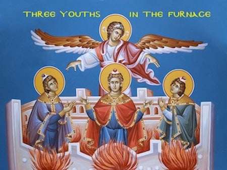 The Holy Three Youths in the furnace icon